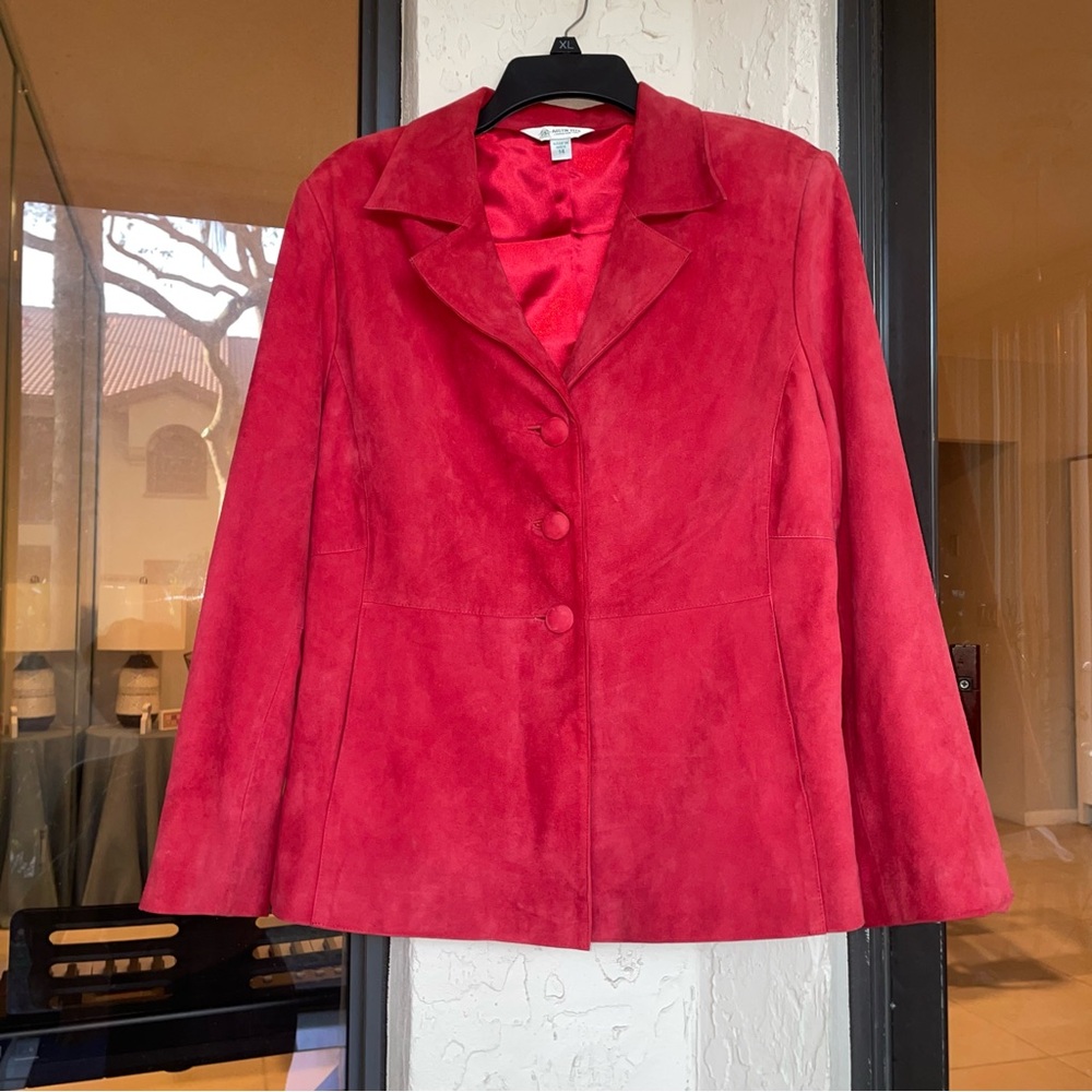Vintage Austin Reed Suede Blazer 90’s London-New York Genuine Leather Jacket 14